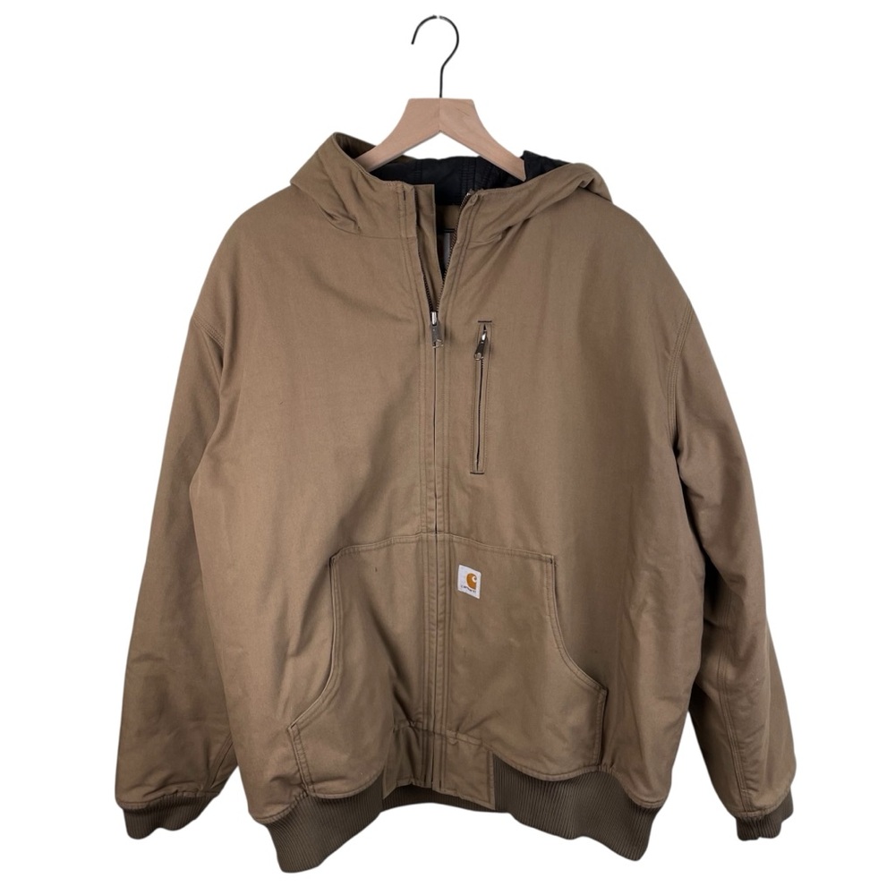 Carhartt Men's Insulated Woodward Hooded Jacket Size XL Canyon Brown Quick Duck